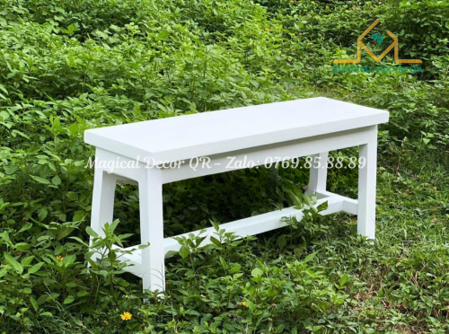 Long bench - 1 white leg - 1m