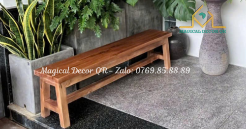 Long bench - 1 wooden leg 1m2
