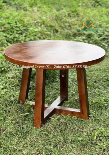 Low round table 60x35 wooden legs
