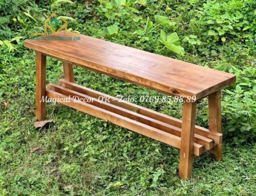 Long bench - 3 legs, 1m2 wide