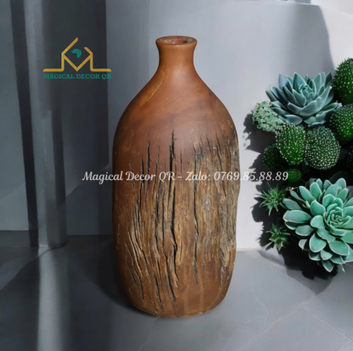 22 inch wooden vase - small holes (5)