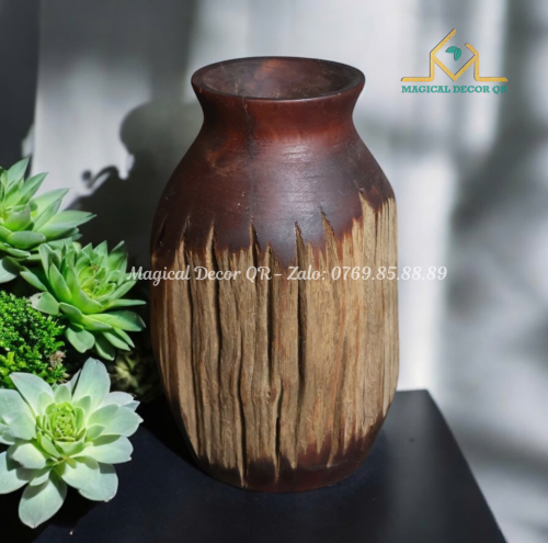 22 CT rosewood vase - large hole (3)