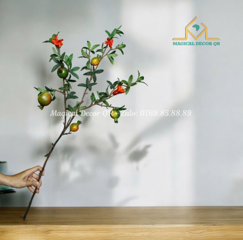 Green Sliced ​​Pomegranate Branch