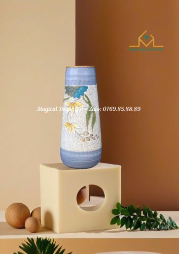 Small size ceramic vase of magnolia flowers