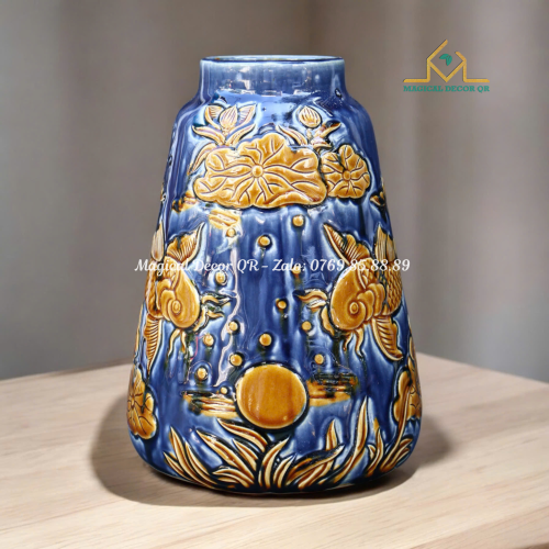 Carp lotus vase