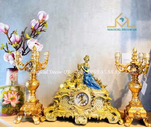 Goddess clock candle holder set