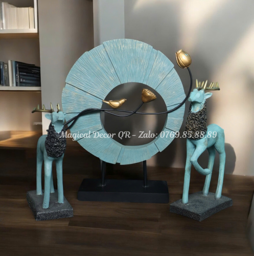 Green deer circle set