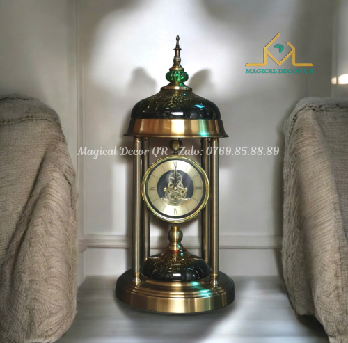 Black round cylinder clock
