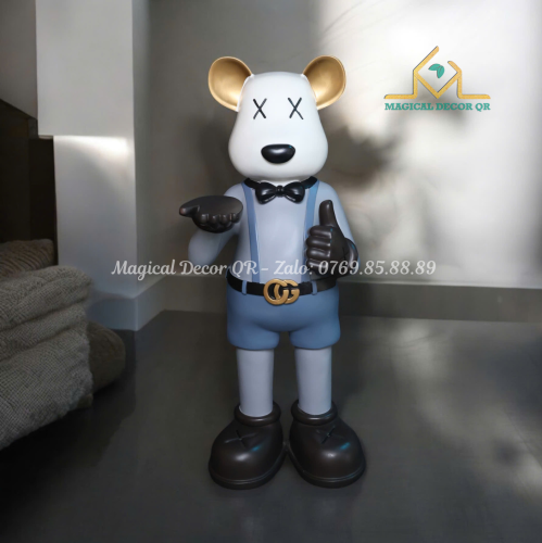 Blue grizzly bear carrying tray - small size