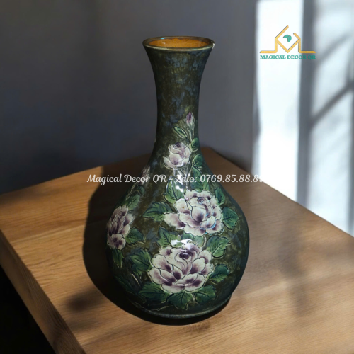 Hand stroked peony vase shape