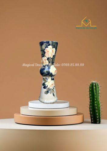 Dark ceramic flower vase 60cm high